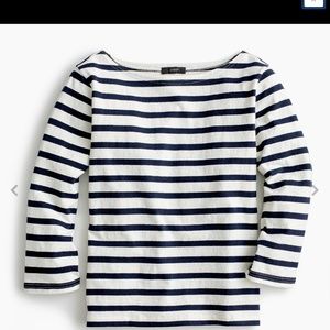 J. Crew French navy stripe 3/4 sleeve shirt